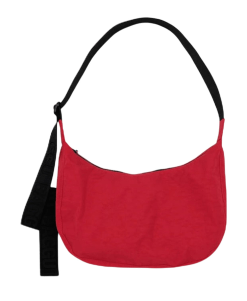 Baggu Medium Nylon Crescent Crossbody Bag Candy Apple Red